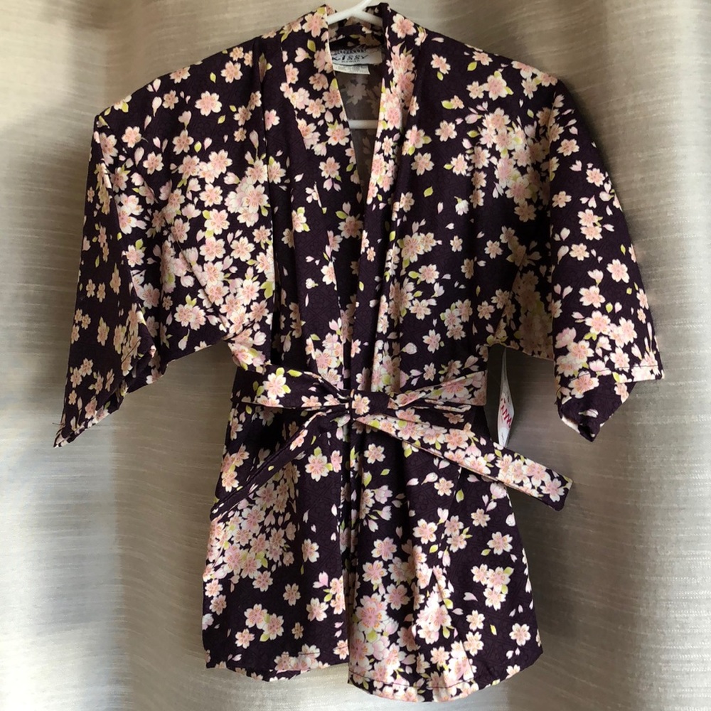 Girls Cherry Blossom Happi Coat Size S 3t 4t NWT
